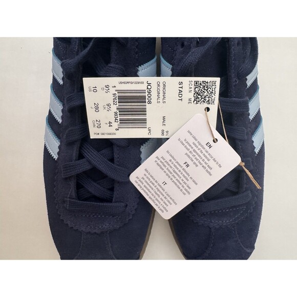 Adidas Originals Stadt Sneakers Mens 10 Navy Light Blue Suede Gum Sole Terrace